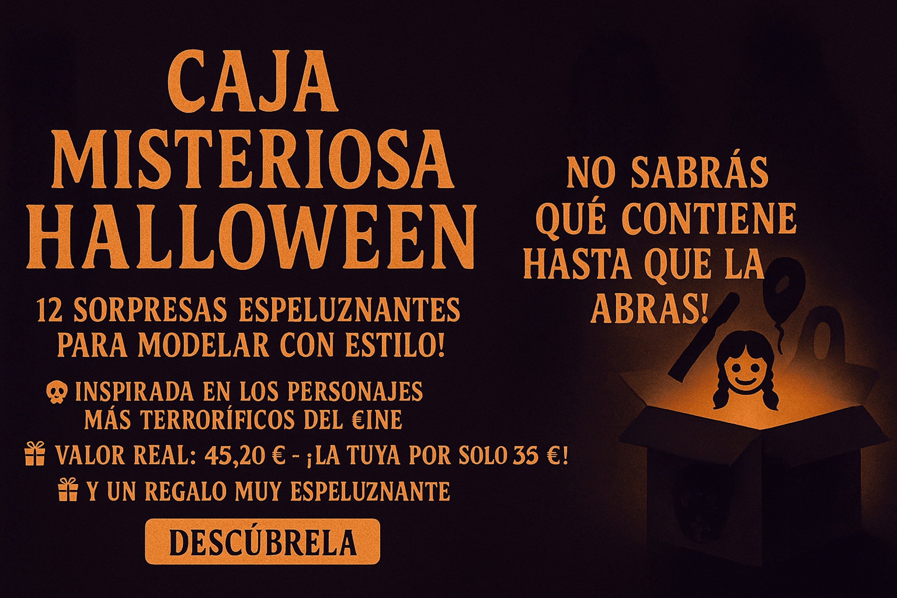 Caja misteriosa Halloween personajes icónicos - 1