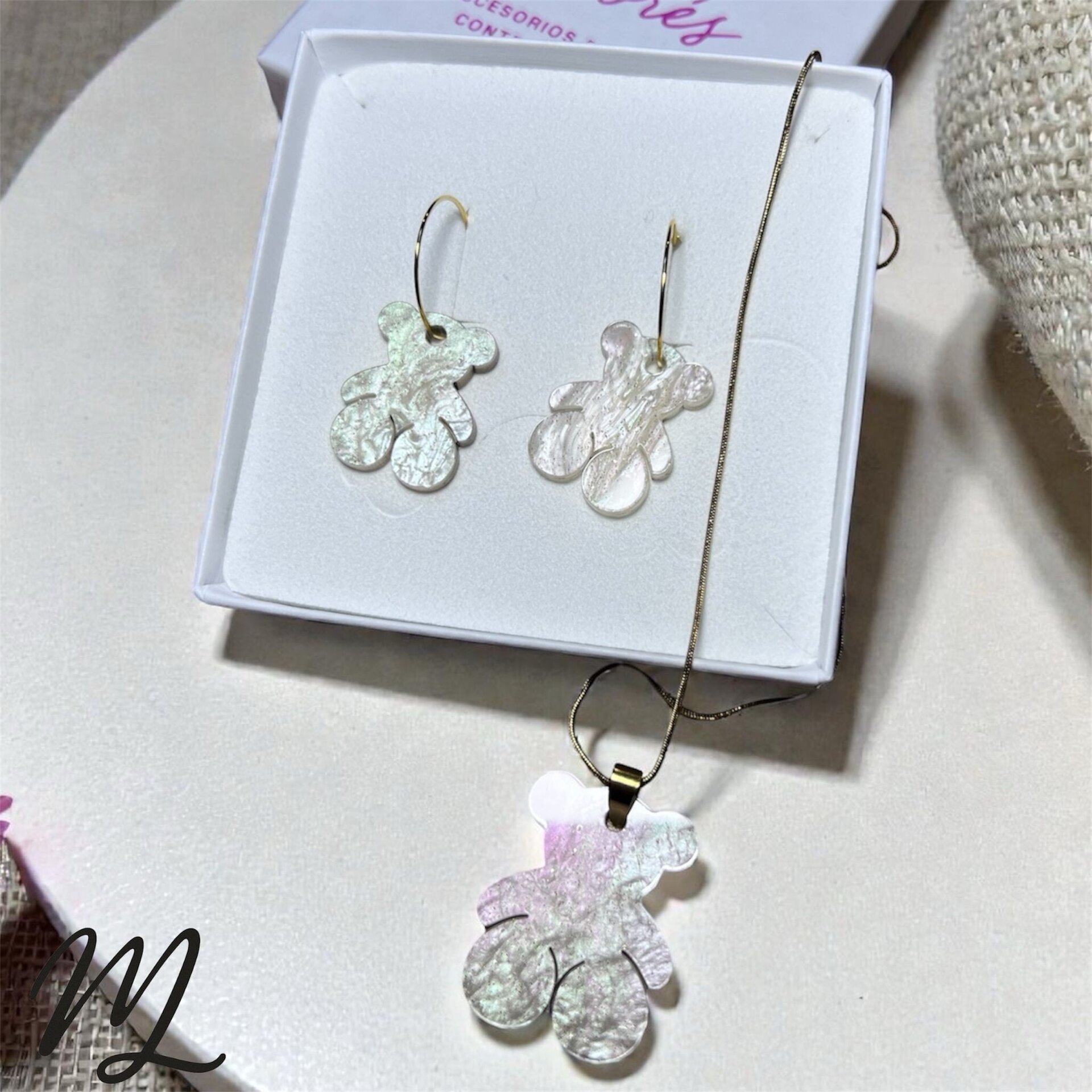 Conjunto ositos nacarado - 1