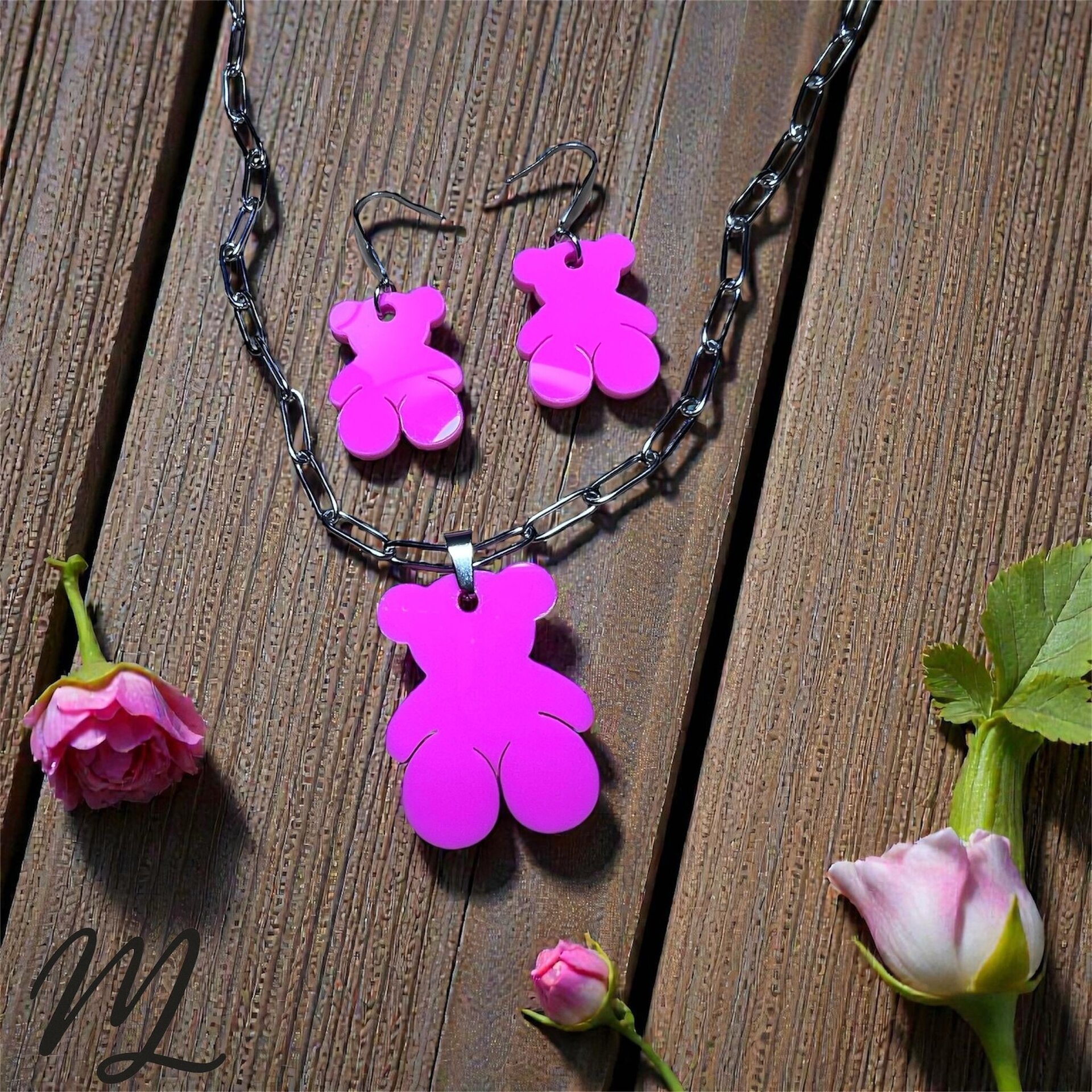 Conjunto ositos fucsia - 1